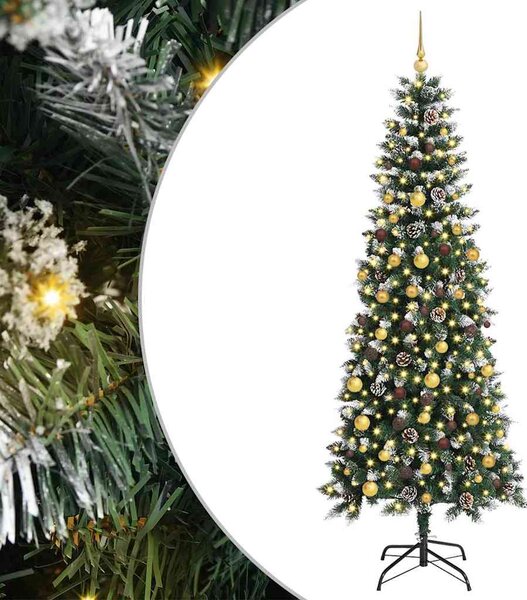 Sztuczna choinka z podstawą Zielony 210 cm PVC, plastik i stal