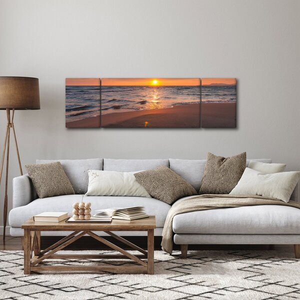 Obraz serca na piasku (170x50 cm)