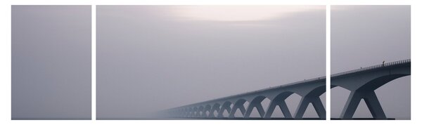 Obraz mostu we mgle (170x50 cm)