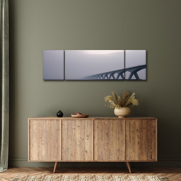 Obraz mostu we mgle (170x50 cm)
