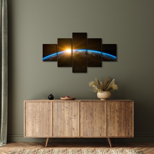Obraz planety Ziemi z kosmosu (125x70 cm)