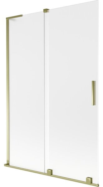 Mexen Velar L parawan nawannowy 2-skrzydłowy rozsuwany 120 x 150 cm, szron, złoty - 896-120-003-31-50