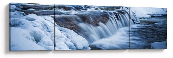 Obraz rzeki zimą (170x50 cm)
