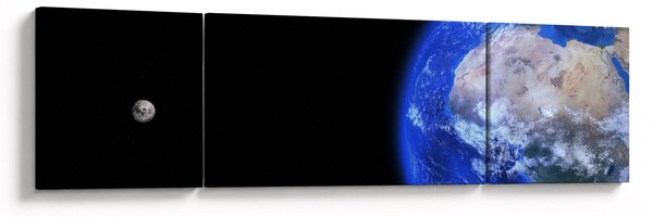 Obraz Księżyca i Ziemi (170x50 cm)