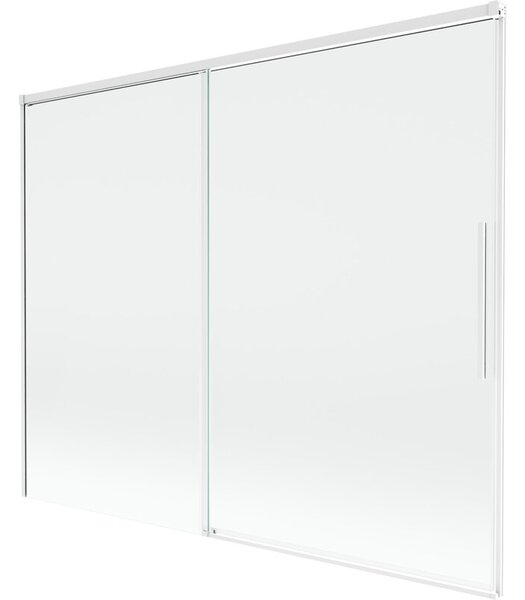 Mexen Rox parawan nawannowy 2-skrzydłowy rozsuwany 190 x 150 cm, transparent, biały - 8C9-190-001-20-00