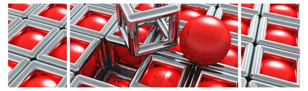Obraz - 3D metaliczna abstrakcja (170x50 cm)