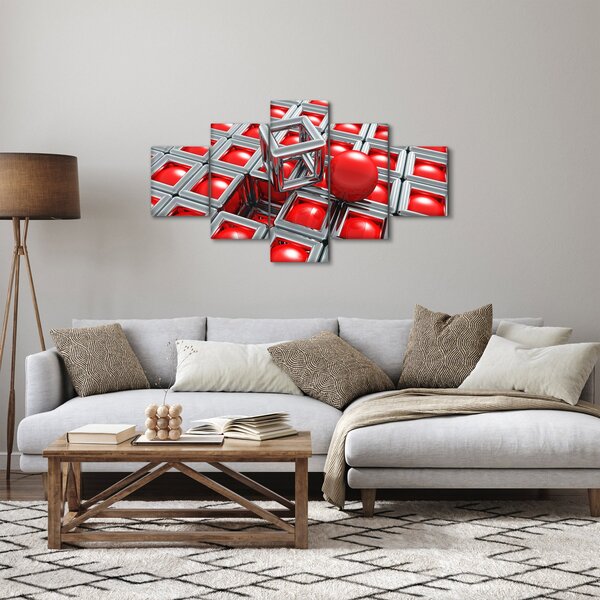 Obraz - 3D metaliczna abstrakcja (125x70 cm)