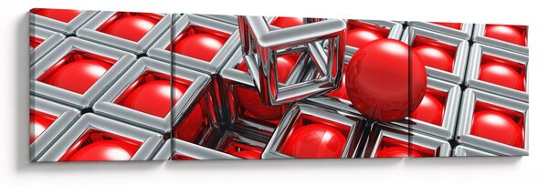 Obraz - 3D metaliczna abstrakcja (170x50 cm)