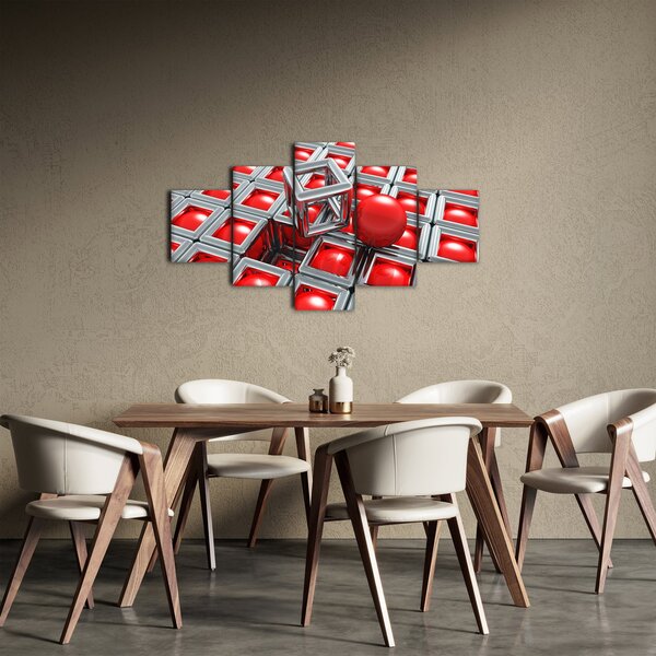 Obraz - 3D metaliczna abstrakcja (125x70 cm)