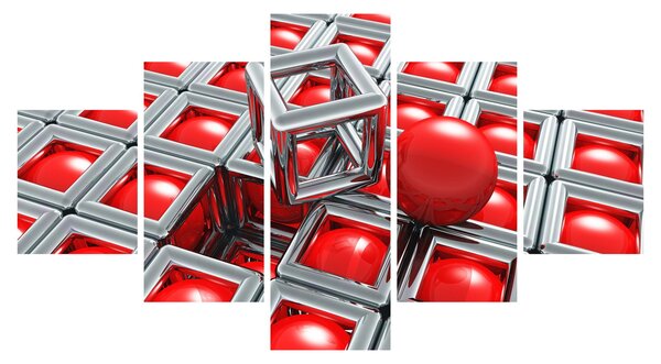 Obraz - 3D metaliczna abstrakcja (125x70 cm)