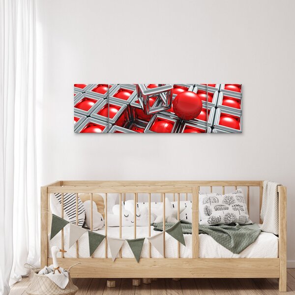 Obraz - 3D metaliczna abstrakcja (170x50 cm)