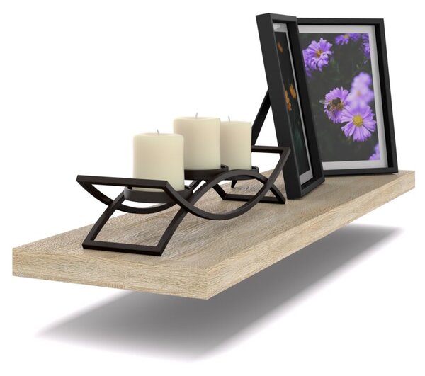 Półka Wisząca STIVMEBLE Ścienna 60 cm na książki zdjęcia 60x15x1,8 cm Dąb Sonoma