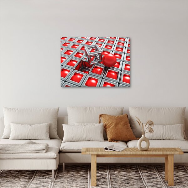 Obraz - 3D metaliczna abstrakcja (70x50 cm)