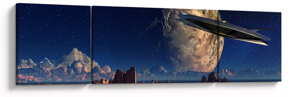 Obraz - Przybycie kosmitów (170x50 cm)