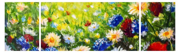 Obraz dzikich kwiatów (170x50 cm)