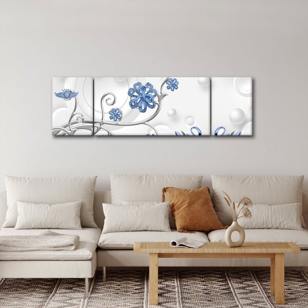 Obraz - Niebieskie łabędzie (170x50 cm)