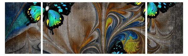 Obraz - Jasne motyle na zdjęciu (170x50 cm)