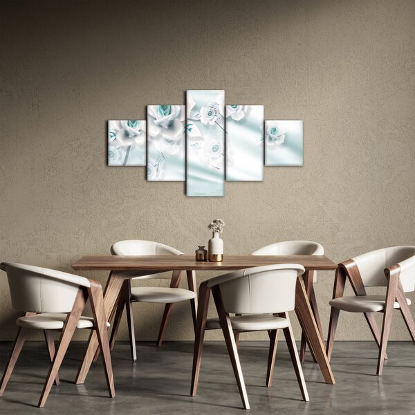 Obraz - Turkusowe kwiaty róży (125x70 cm)