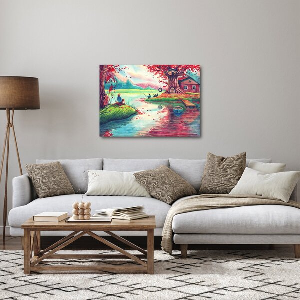 Obraz - Akwarela, Bay in a mountain village (70x50 cm)