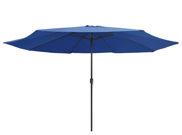 Parasol ogrodowy na metalowym słupku, 390 cm, niebieski