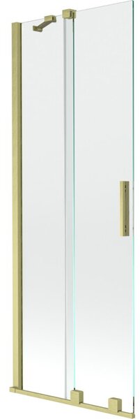 Mexen Velar parawan nawannowy 2-skrzydłowy rozsuwany 70 x 150 cm, transparent, złoty szczotkowany - 896-070-000-01-55