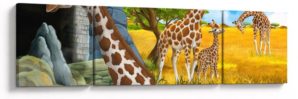 Obraz - Rodzina żyraf (170x50 cm)