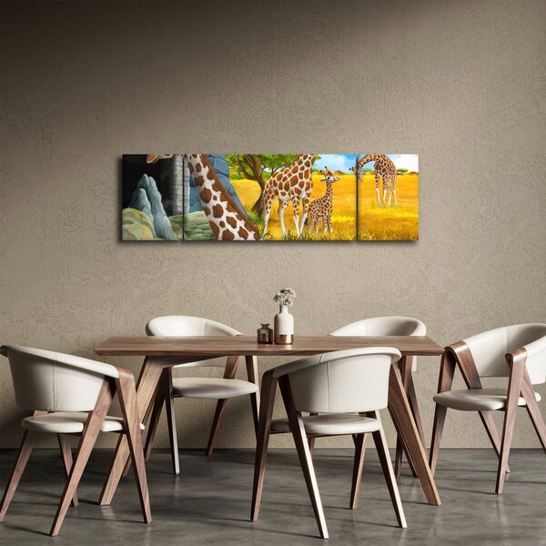 Obraz - Rodzina żyraf (170x50 cm)