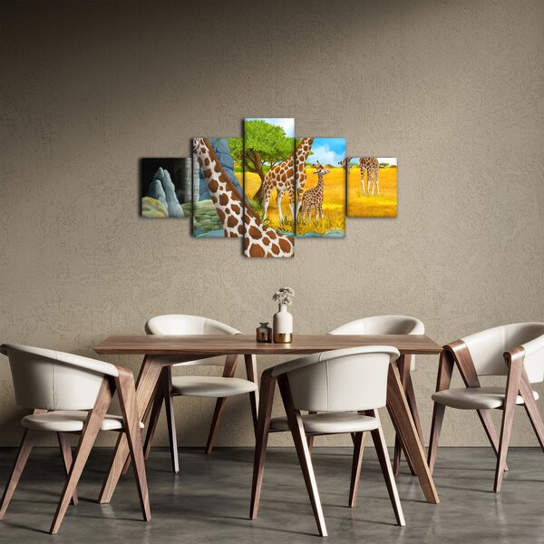 Obraz - Rodzina żyraf (125x70 cm)
