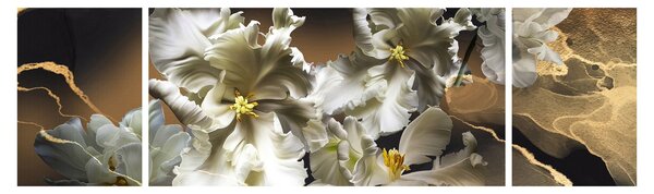 Obraz - Orchidea kwiaty na marmurowym tle (170x50 cm)
