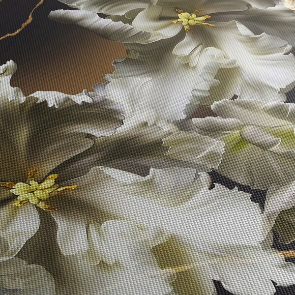 Obraz - Orchidea kwiaty na marmurowym tle (170x50 cm)