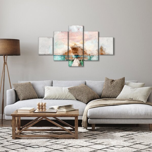 Obraz - Malediwy, drewniane molo (125x70 cm)