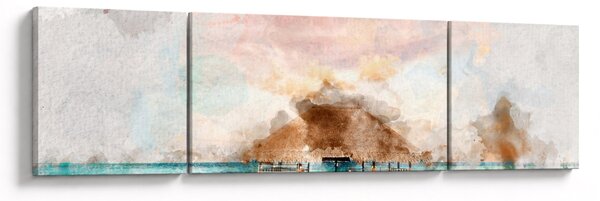 Obraz - Malediwy, drewniane molo (170x50 cm)