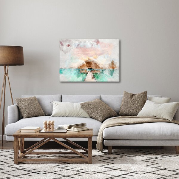Obraz - Malediwy, drewniane molo (70x50 cm)