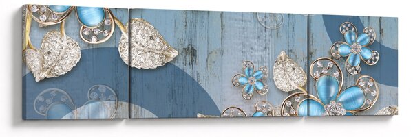 Obraz - Niebieskie kwiaty (170x50 cm)