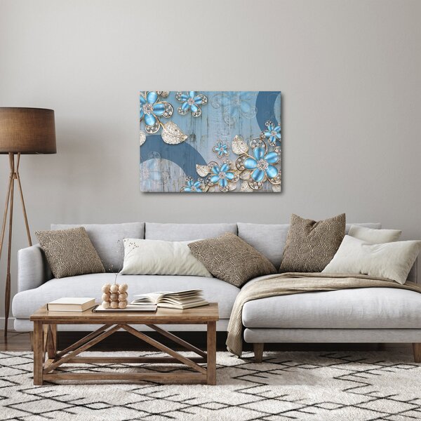 Obraz - Niebieskie kwiaty (70x50 cm)