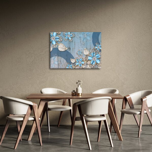 Obraz - Niebieskie kwiaty (70x50 cm)