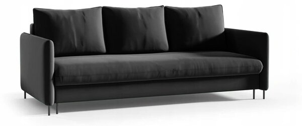 Duża sofa w aksamitnej tkaninie BELIS - czarny / R100