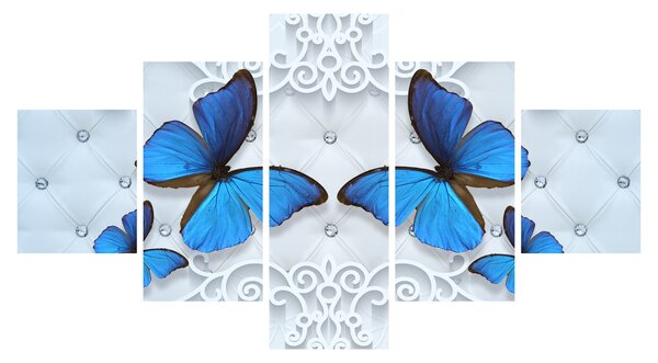 Obraz - Niebieskie motyle (125x70 cm)