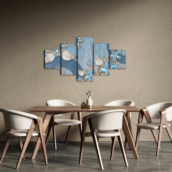 Obraz - Niebieskie kwiaty (125x70 cm)