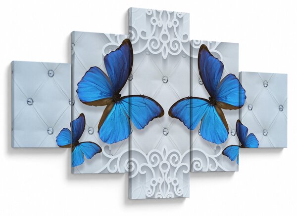 Obraz - Niebieskie motyle (125x70 cm)