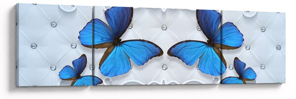 Obraz - Niebieskie motyle (170x50 cm)