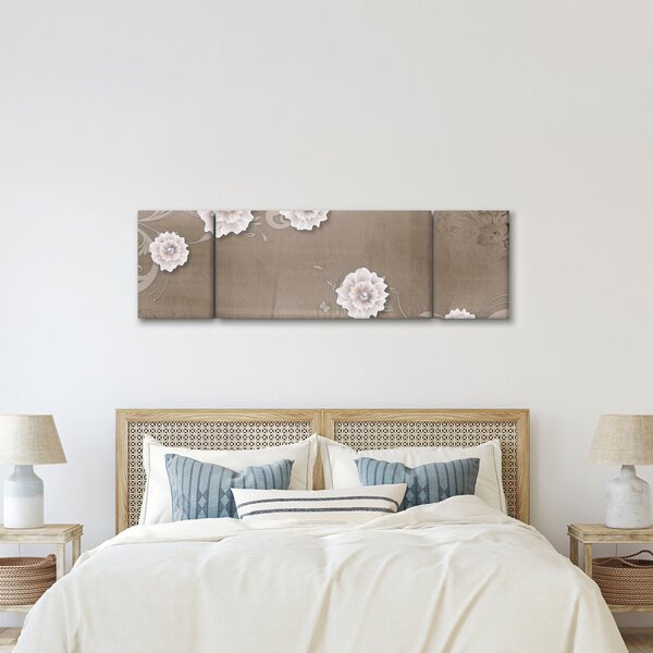 Obraz - Draperie z kwiatami (170x50 cm)