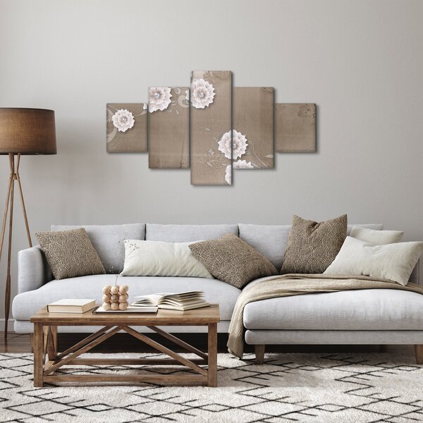 Obraz - Draperie z kwiatami (125x70 cm)