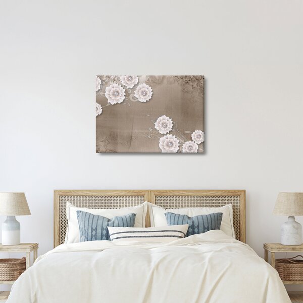 Obraz - Draperie z kwiatami (70x50 cm)