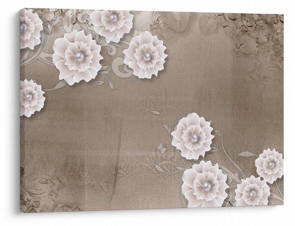 Obraz - Draperie z kwiatami (70x50 cm)
