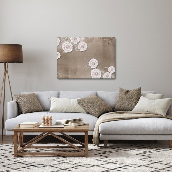 Obraz - Draperie z kwiatami (70x50 cm)