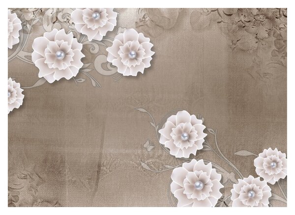 Obraz - Draperie z kwiatami (70x50 cm)
