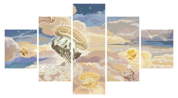 Obraz - Niebiańskie Meduzy (125x70 cm)