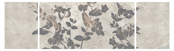 Obraz - Teksturowane liście (170x50 cm)
