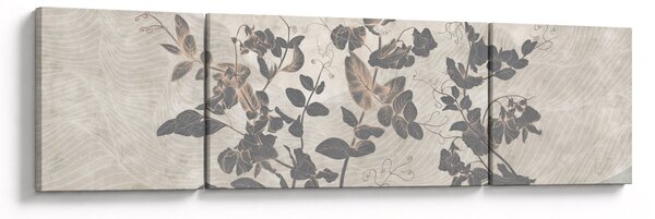 Obraz - Teksturowane liście (170x50 cm)
